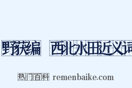 野获编·西北水田近义词是什么意思的图片